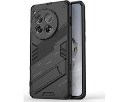 OnePlus 12 Hoesje Shockproof Kickstand Back Cover Zwart
