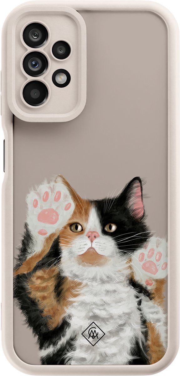Casimoda® hoesje - Geschikt voor Samsung Galaxy A23 - Kat - Zwart TPU Backcover - Kat - Multi