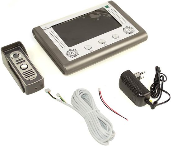 Video Intercom Systeem - Deurcamera Set - Toegangscontrole Huis - Elektrisch Mechanische Ontgrendeling - 7 Inch Display - Zilverkleurig van Merkloos — afbeelding 4