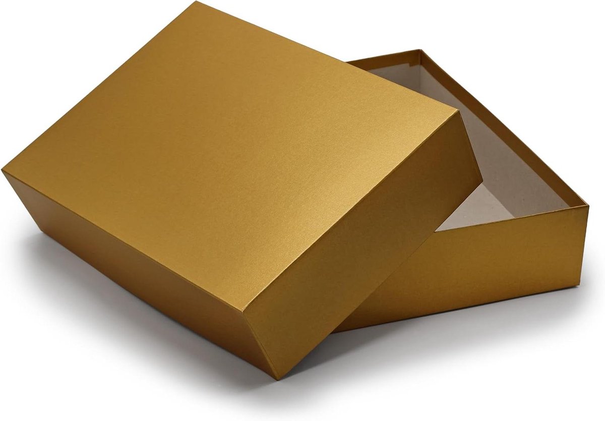 Opbergdozen Goud - Geschenkverpakking Doos - Cadeaus Verpakken - Stabiele Kartonnen Uitvoering - DIN A4 formaat - Glanzend Goud