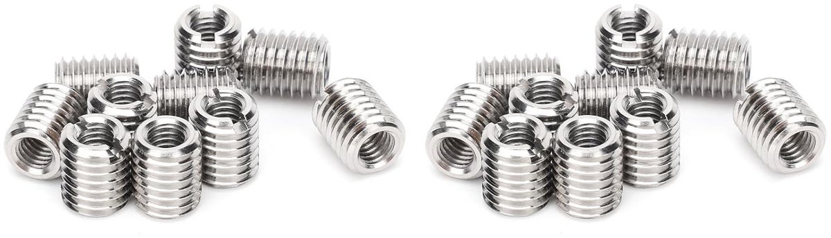 20 Stuks Draadreparatiehulzen Reducernuts voor M6x1.0 en M10x1.5, Draadverlengingsset voor Draadherstel en Bussen