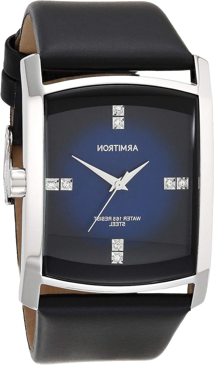 Heren Horloge - Armband Horloge - Dagelijks Gebruik - Kristal Accent - 17.78 cm - Zwart