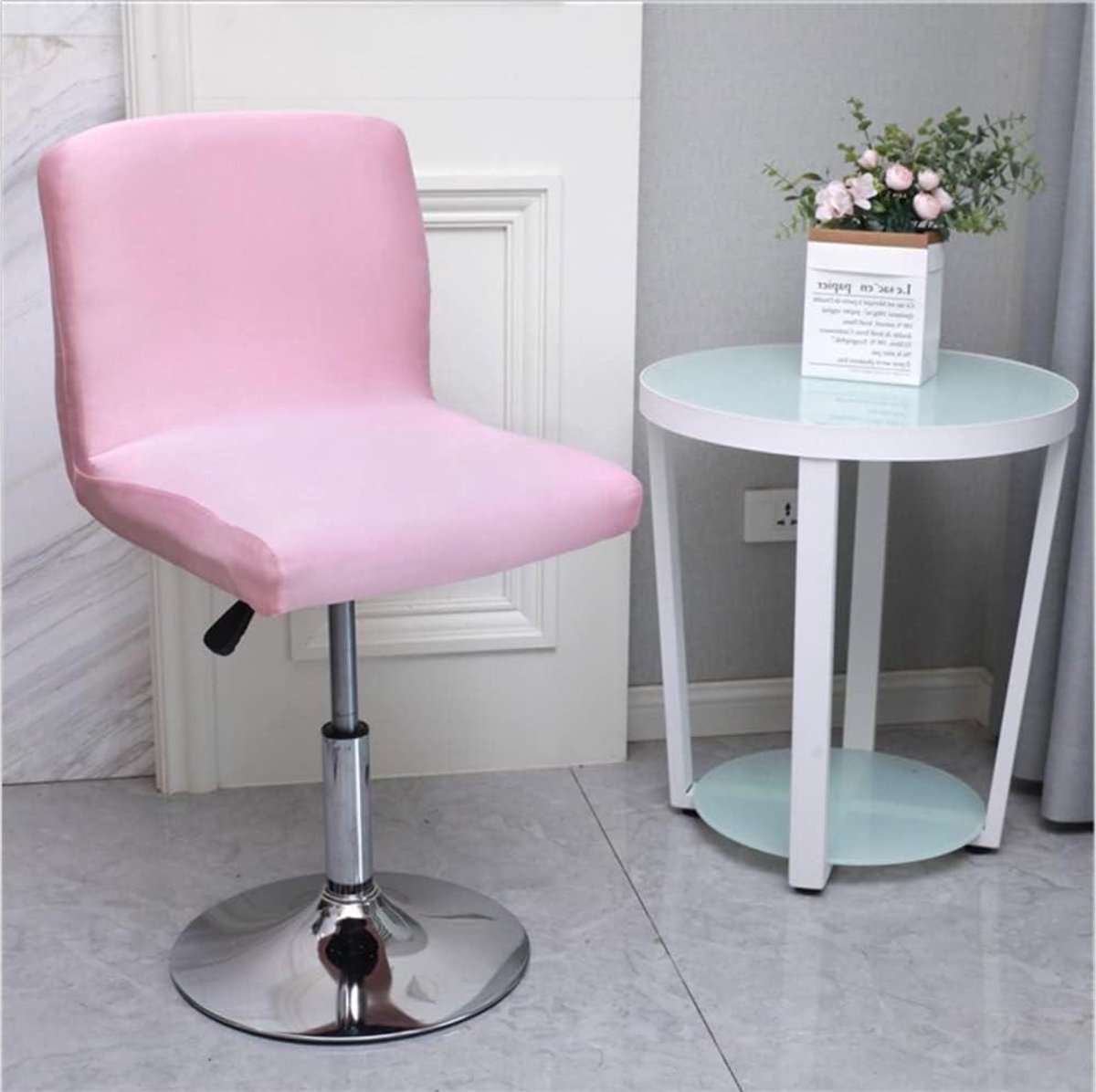 Barkruk Hoezen - Stoelhoezen Barkruk Beschermers - Eetkamer Decoratie - Stretch Pasvorm - 2 stuks - Roze