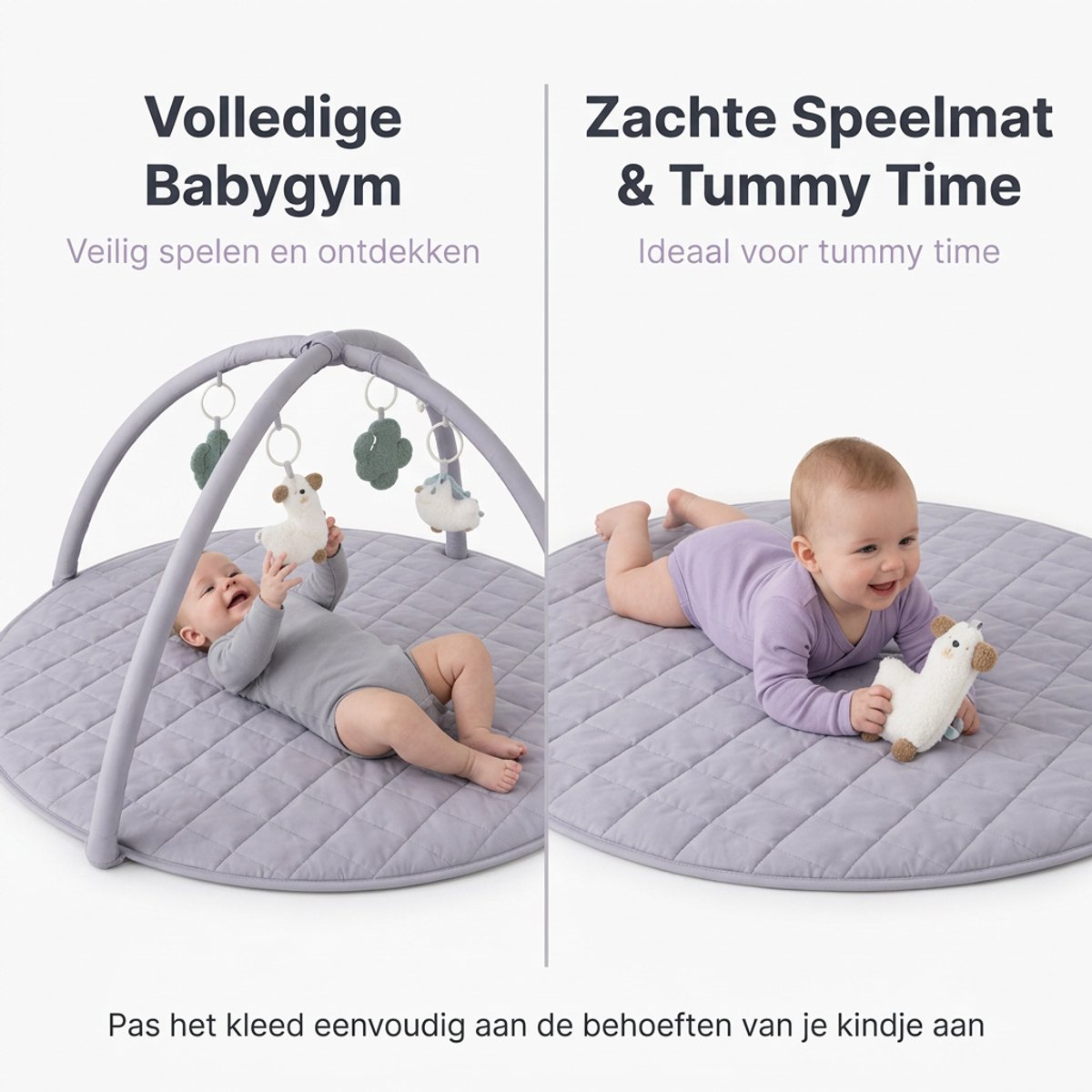 Laavir Baby Speelkleed met Boog - Ronde Babygym Grijs thumbnail 5