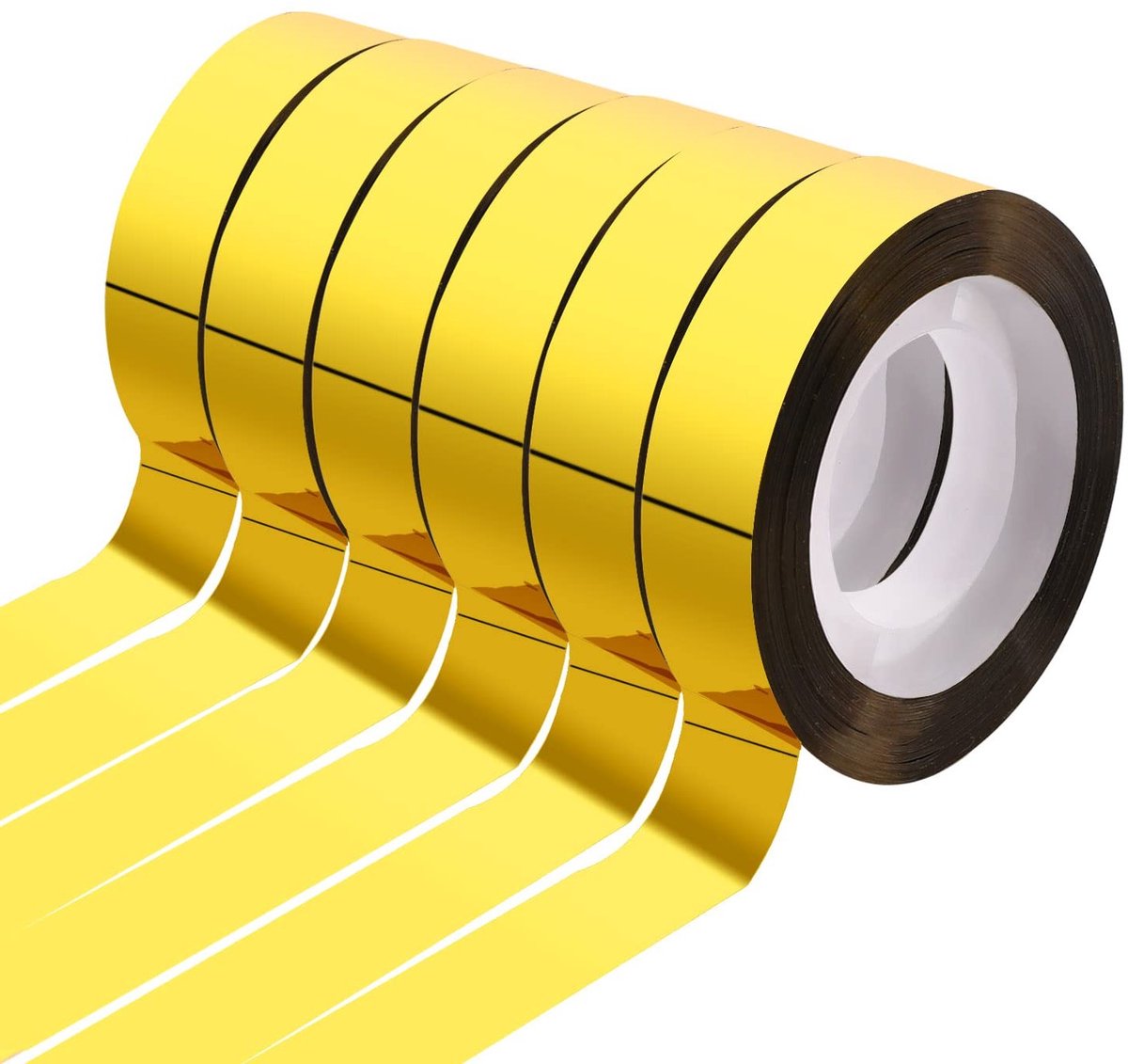 6 rollen gouden washi tape - spiegelend metallic tape voor knutselen, wanddecoratie en cadeauverpakking