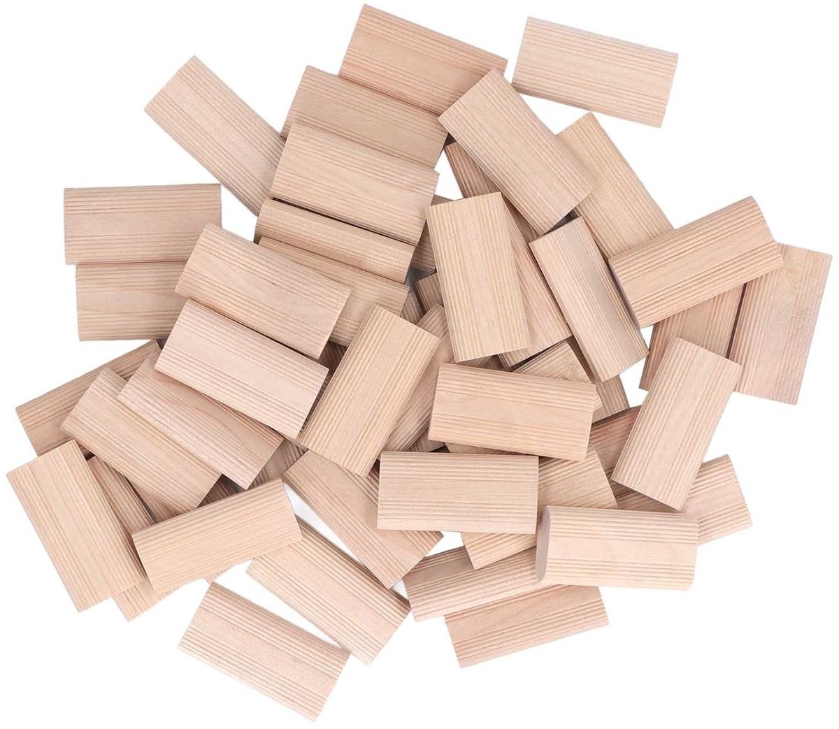 50 Stuks Beuken Hout Dowel Stoppers voor Meubelverbindingen, Houten Blokken voor Houtbewerking en Splicing (10 x 24 x 50 mm)