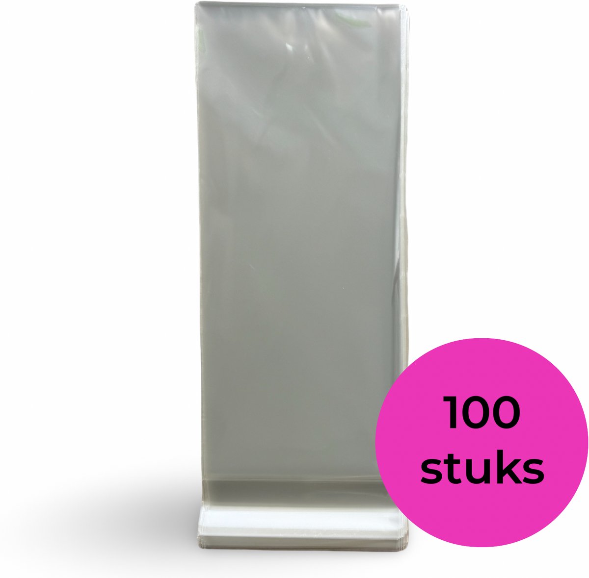 100x Cellofaan Zakjes 11x27 cm - Foliezakjes Met Plakstrip - Zelfklevende Zakjes - Uitdeelzakjes - Transparant - 100 Stuks