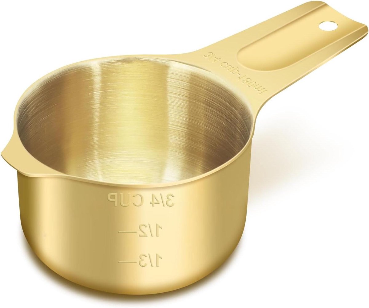 Maatbeker - Meetbeker - Koken en bakken - Eén stuk constructie - 180 ml - Goud