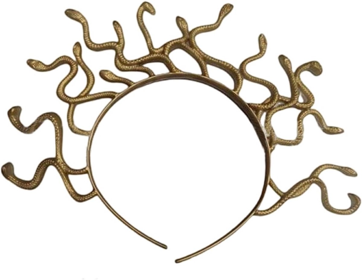 Fashionabele Serpentine Haarband voor Feestjes, Cosplay en Halloween, Unisex Accessoire in Goud