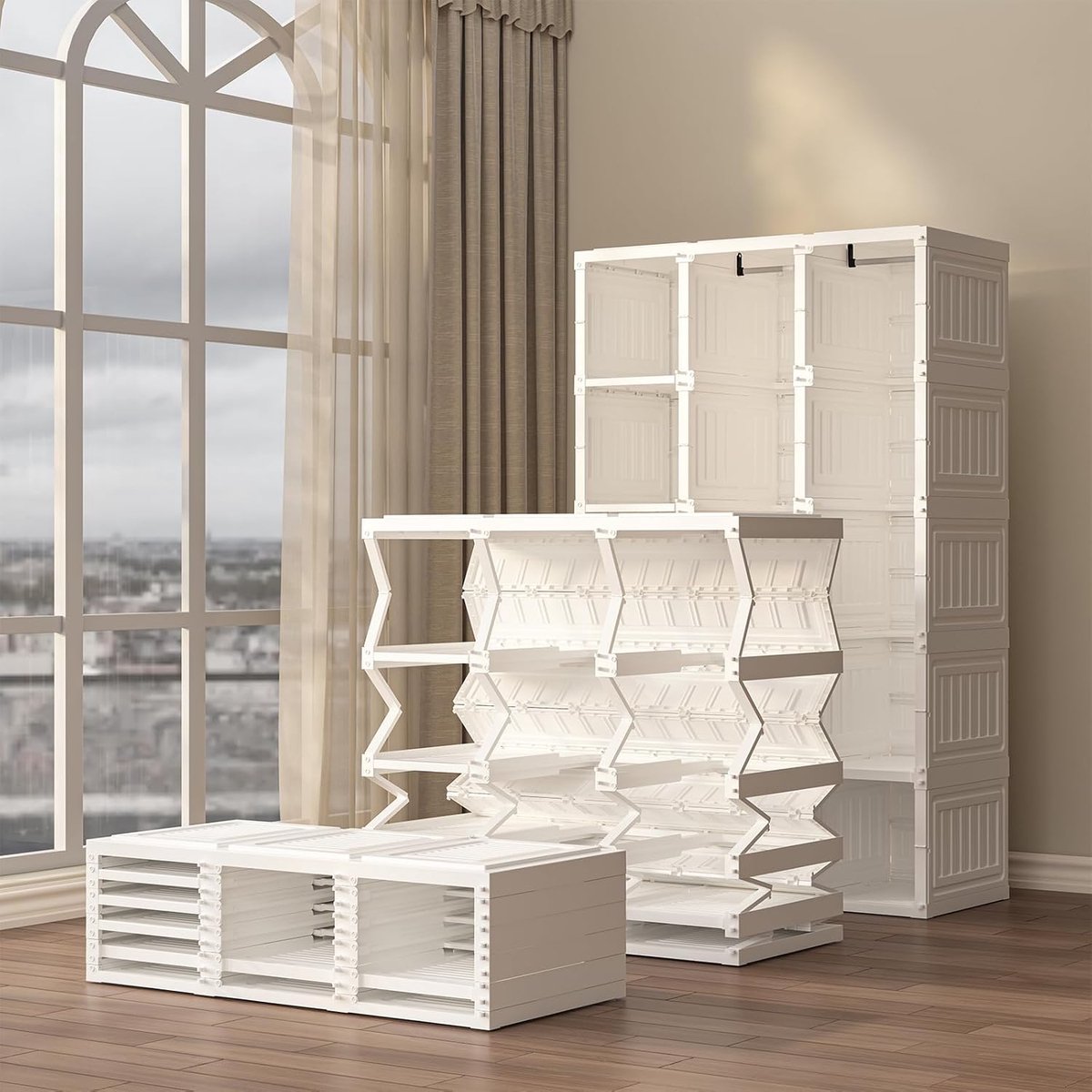 Luxe Kledingkast – Wit – 104x170x50 cm – Industrohome