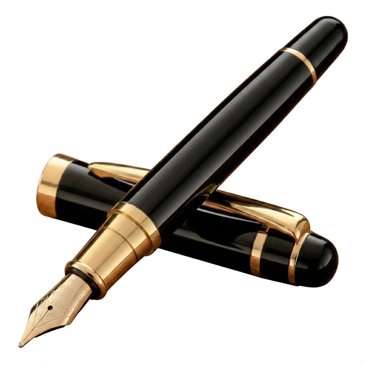 Zwart goudkleurige vulpen dames heren metalen pen luxe design met dop schrijfpennen zonder inkt voor kantoor school relatiegeschenk