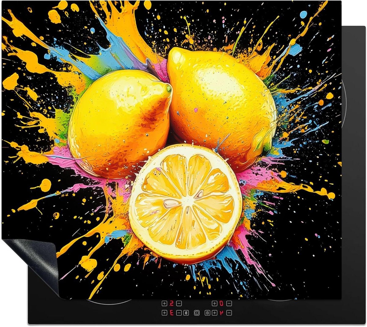 Inductie Beschermer - Kookplaat Mat - Keuken Decoratie - Unieke Foto Print - 59x52 cm - Graffiti Kleurrijk