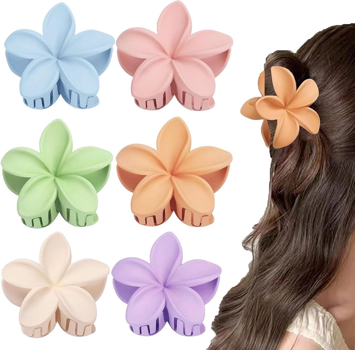 Bloem Haarclips - Bloemenspelden Klauwen - Haar Stylen - Sterke Antislip Grip - 8 cm - Gekleurd