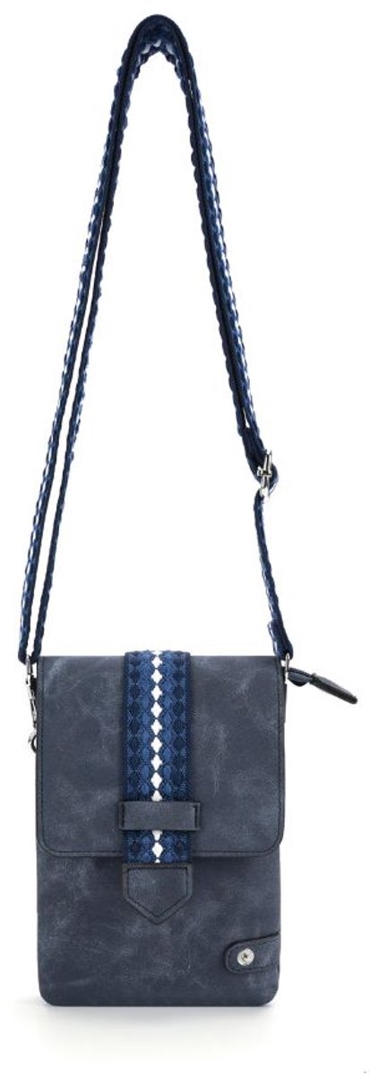 Dames Telefoontasje Donkerblauw - 2 Banden - Kleine Schoudertas / Crossbodytas - Moederdag Cadeau