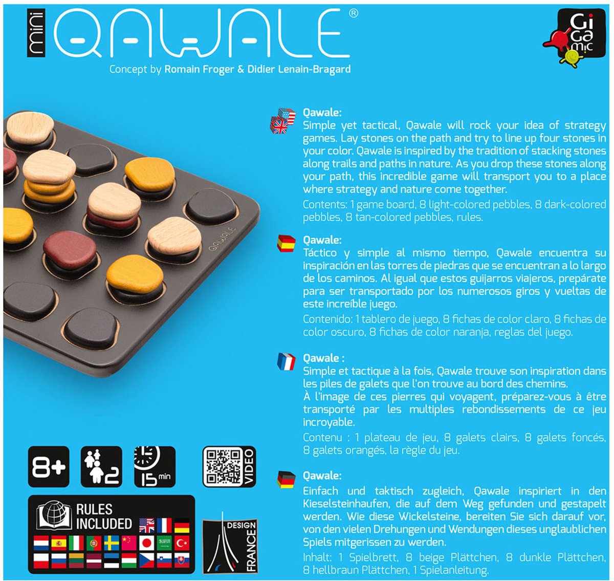 Gigamic - Qawale Mini - waar strategie en natuur samenkomen - Twee spelersspel — cadeau in Spellen & Speelgoed - foto 5