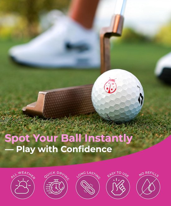 Golfbal Stempel - Golf Marker - Golfbal Markeren - Zelfinktend Sneldrogend - 1.9 x 1.3 cm afdruk - Groen — afbeelding 4