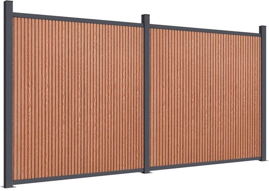 vidaXL-Panneau de clôture-353x186-cm- HKC-marron