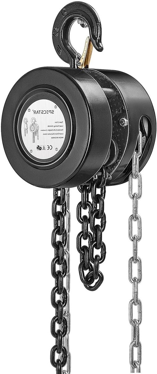 Handkettingtakel - Hefgereedschap - Zwaar Werk - 2 Ton Capaciteit - 3m Ketting - Zwart