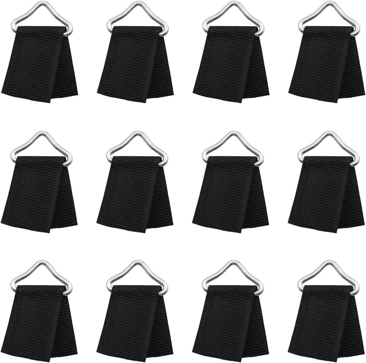 Trampoline Lente Sets - Trampoline Gespen - Trampoline Reparatie - Gegalvaniseerd Staal Nylon - 12 Sets - Zwart Zilver