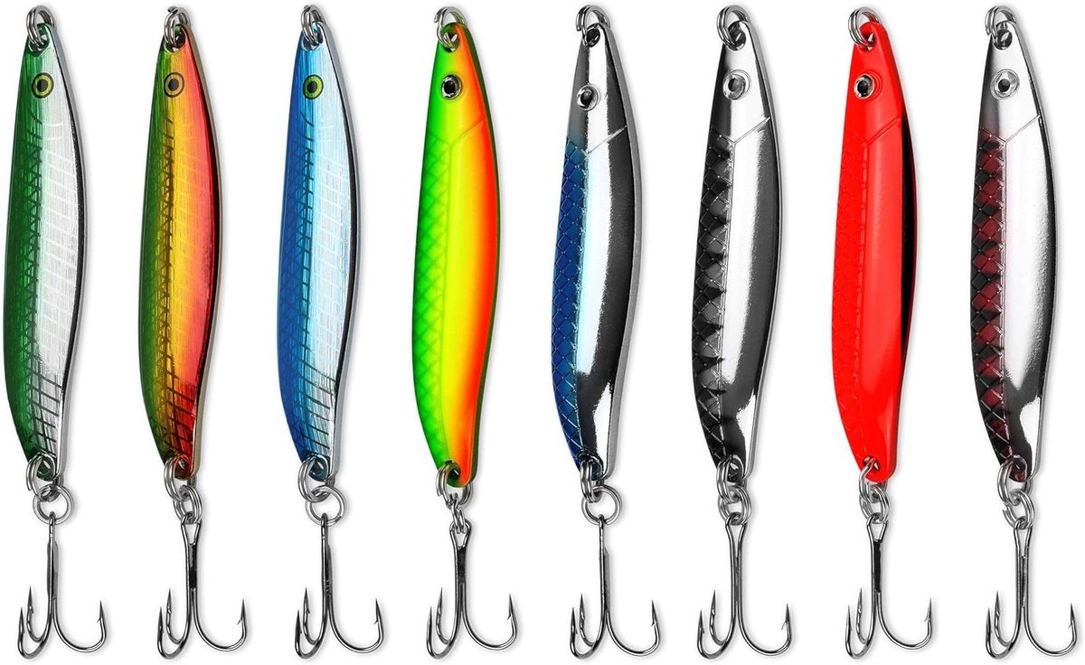 Zeeforel Lokaas Set - Forel Vissen Aas - Zoutwater Vissen - Golvende Beweging - 8 stuks 12 cm - Multicolor