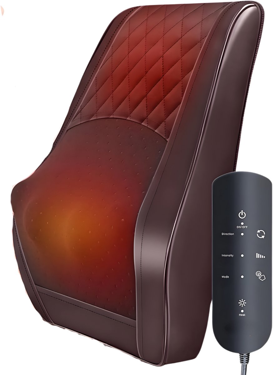 DnA® Massagemat - Massagekussen - Massagestoel - Bruin - 33cm x 13cm x 38cm