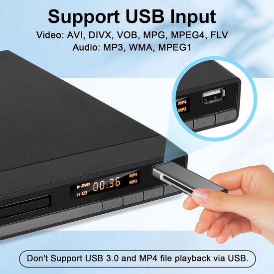 DVD Speler met HDMI - Blu Ray Spelers - Externe DVVD Speler - Zwart media apparaat — afbeelding 4