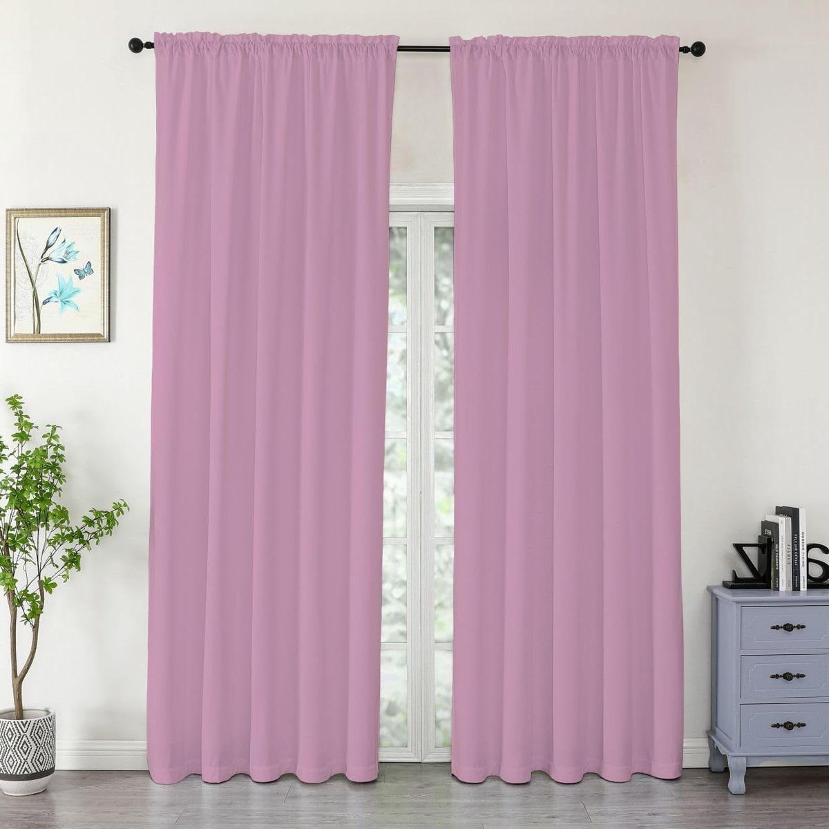 Velvet Gordijn - Gordijnstof Velours - Sfeervol Interieur - Waterafstotende Coating - 140 x 245 cm - Oudroze