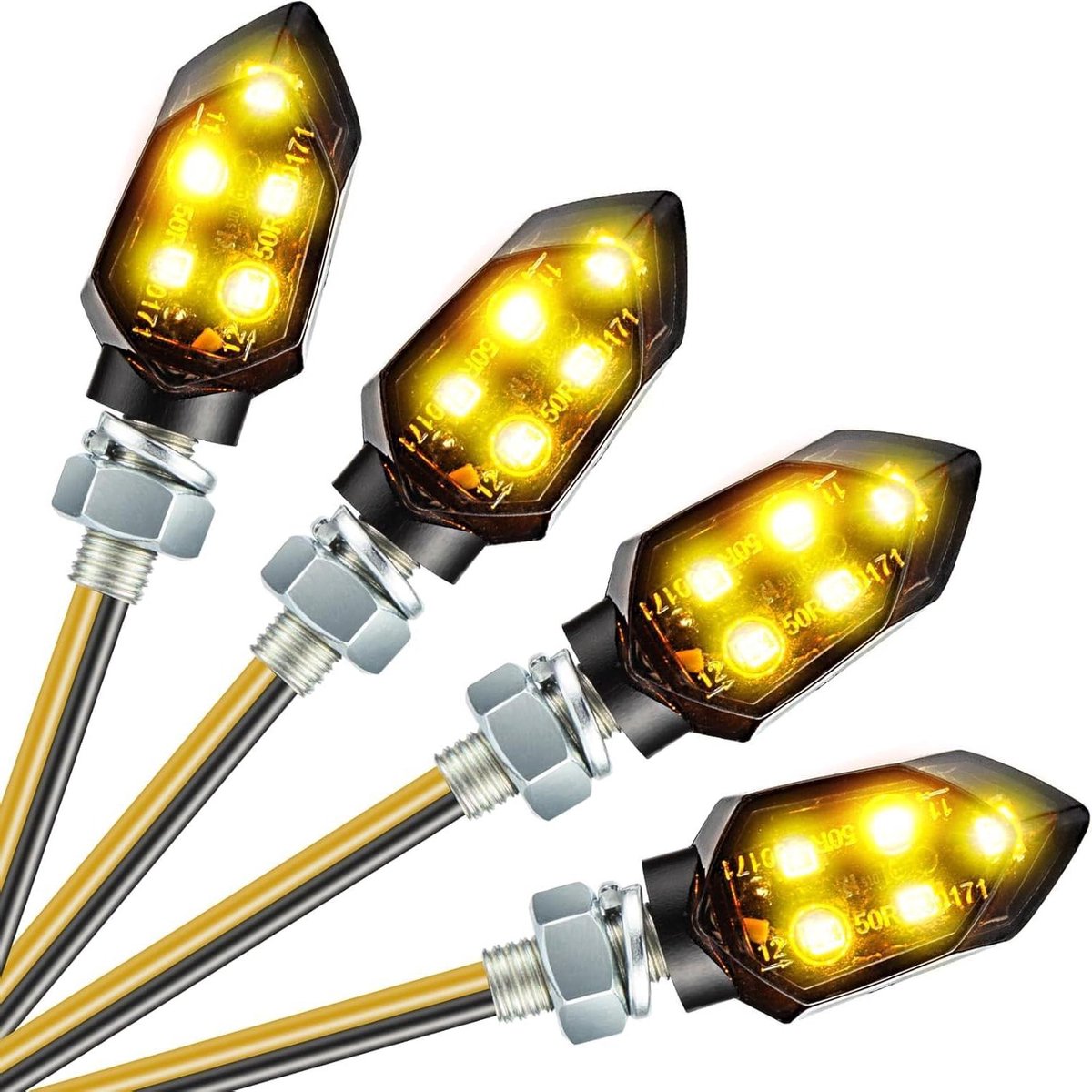 Motorfiets Knipperlichten - LED Indicatielampjes - Verkeersveiligheid Verbeteren - IP65 Waterdicht - 4 stuks - Amber