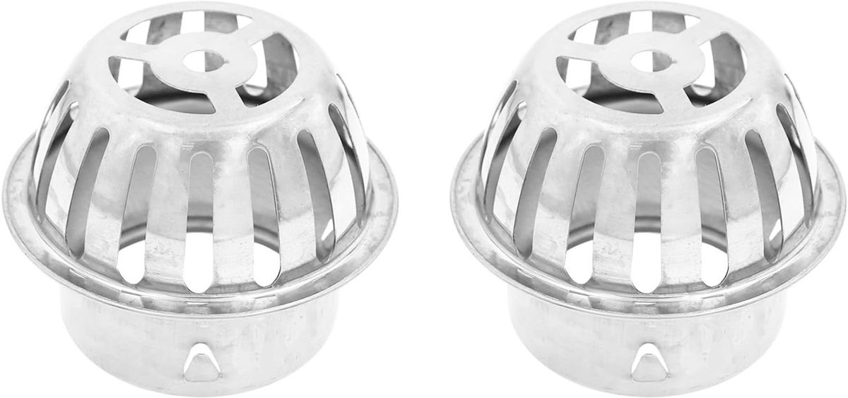 Dakafvoer Roestvrijstaal - Afvoerkoepel Balkon - Voorkomt Verstopping - Spiegelpolijst Proces - Basis 75mm Hoogte 85mm - Zilver
