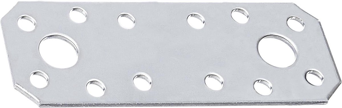 Platte Connector - Verbindingsplaat Hoekverbinder - Meubels Versterken - Roestvrij Staal - 96 mm x 35 mm - Zilver