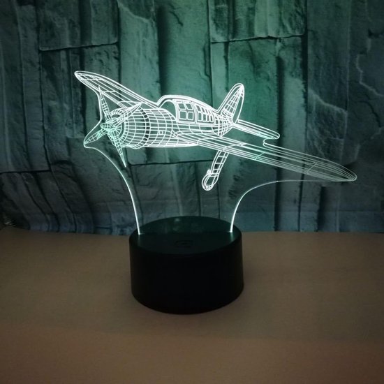 Nachtlampje Vliegtuig - Decoratie Lamp - Kinderkamer Verlichten - 7 Kleuren Verandering - 8.5 x 17 x 17 cm - Meerkleurig — afbeelding 5