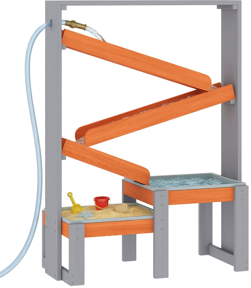 AIYAPLAY Kinderen Water Speelset-Dennenhout, kunststof-75L x 34,5B x 105H cm-Grijs