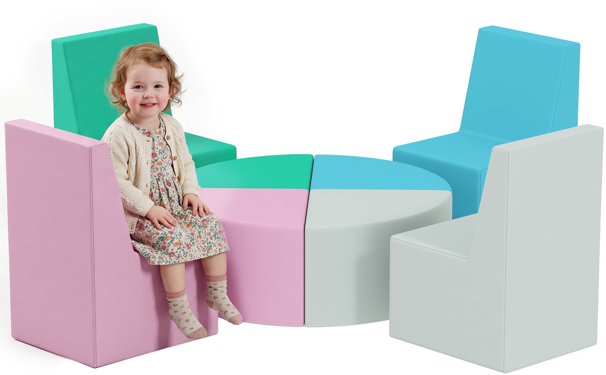 AIYAPLAY Kinderen zachte speelset-PU, EPE-150L x 150B x 50H cm-Meerkleurig