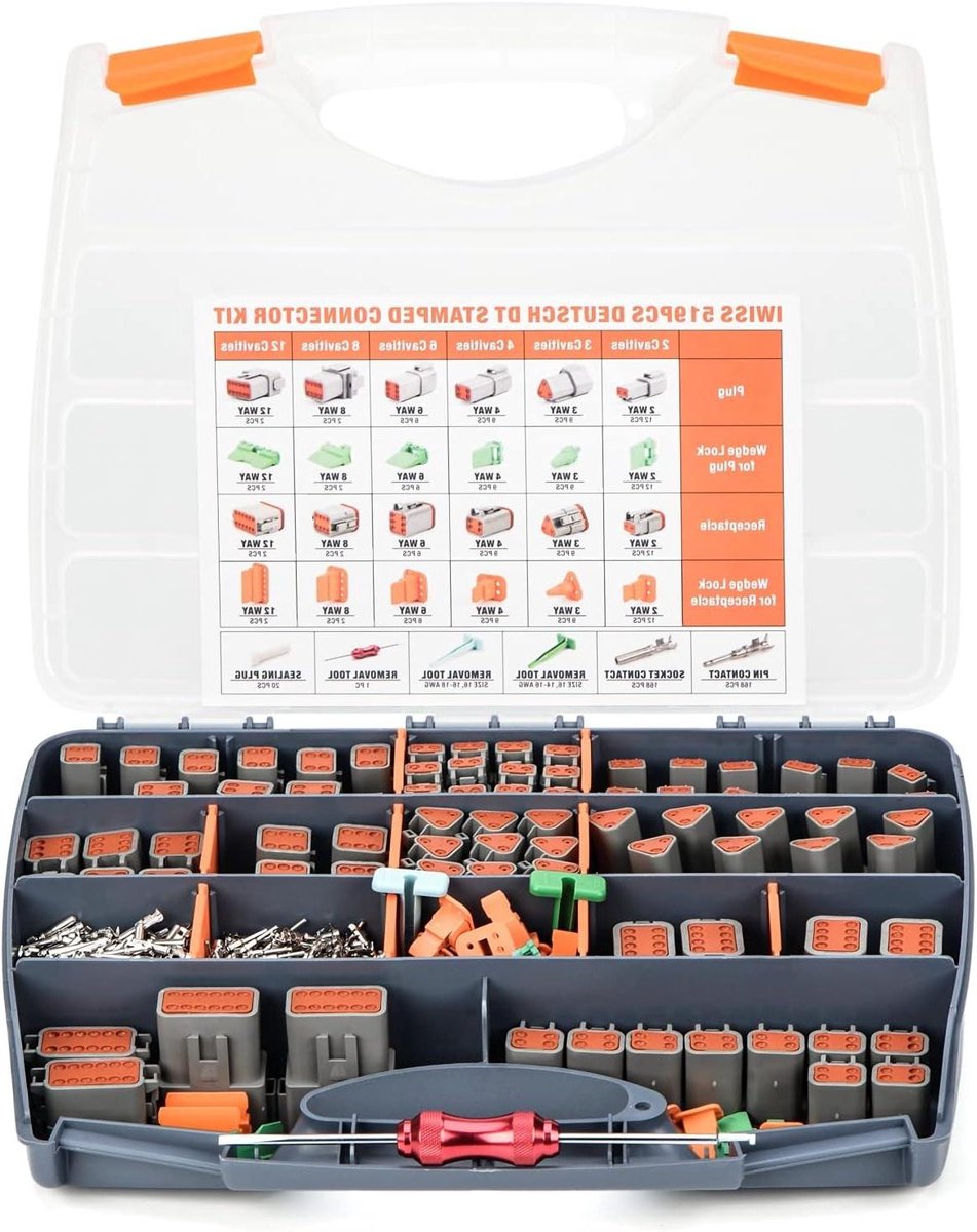 Deutsch Connector Kit - Automotive Connectoren Set - Elektrische Circuits Repareren - Gestempelde Gevormde Contacten - 519 Stuks - Niet gespecificeerd