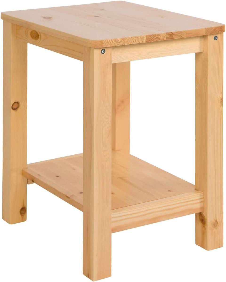 Houten Bijzettafel - Kleine Tafel - Woonkamer Inrichten - Moderne Houtlook - Klein Rechthoekig - Natuurlijk Hout