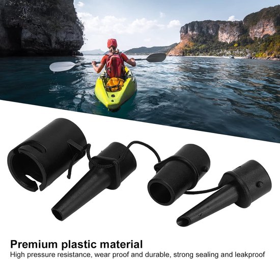 Vervangingssproeiers Luchtpomp - Opblaas Ventieladapters - Watersport Accessoires - 3 Verschillende Maten - Lichtgewicht 25g - Zwart van Merkloos — afbeelding 5