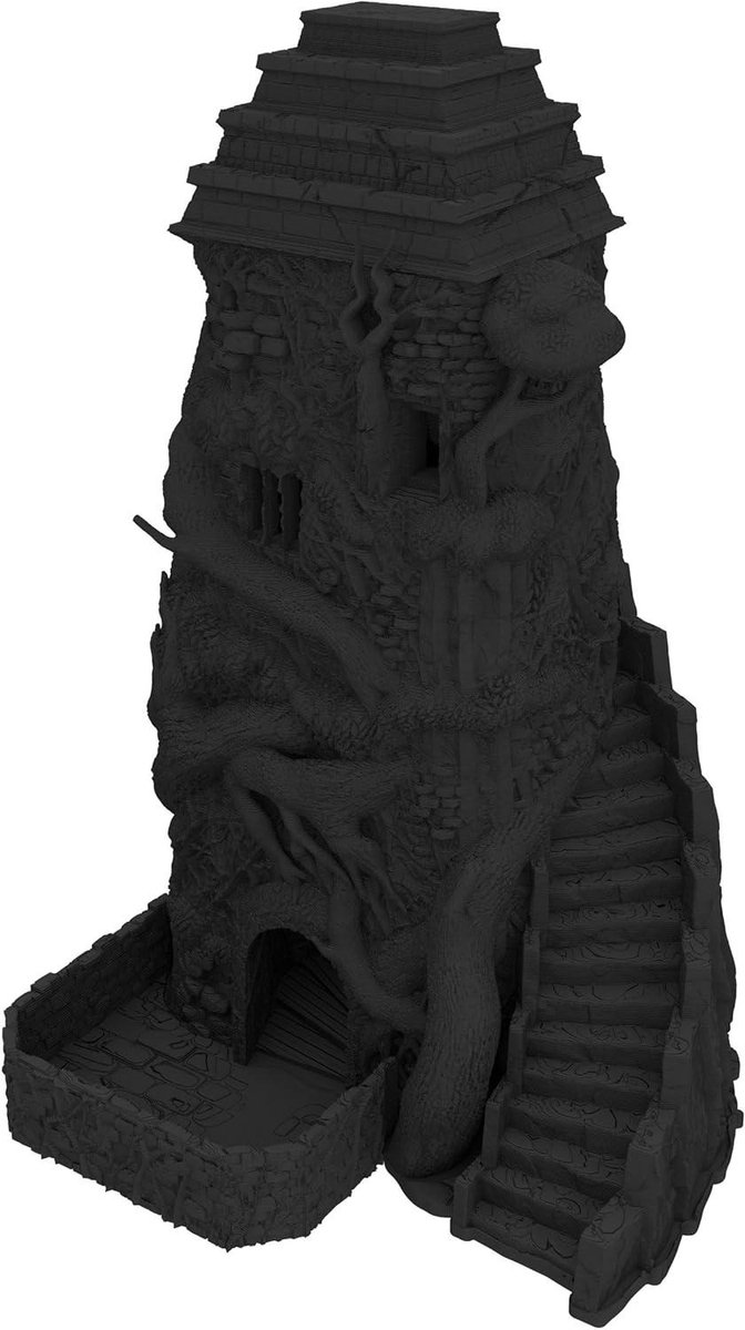 Dobbeltoren - Dobbelsteen Toren - Spelavonden - 3D-geprint in Duitsland - 22 cm hoog - Zwart