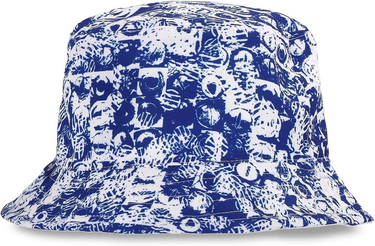Baseball Cap - Pet Hoofddeksel - Zon Bescherming - Dubbelzijdig Ontwerp - One Size - Wit Blauw