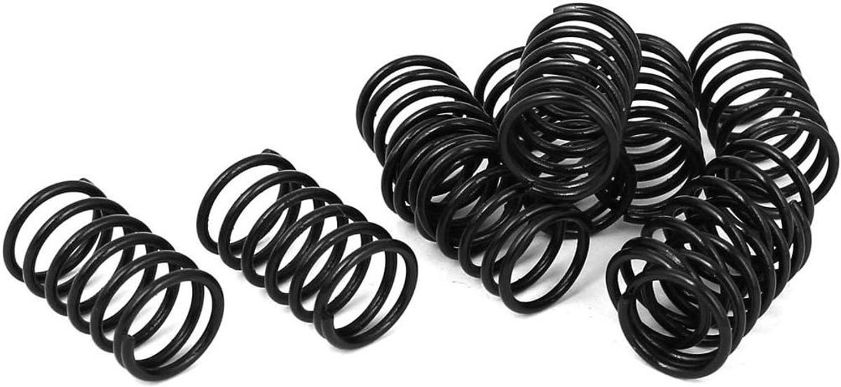 Compressieve Veer - Drukveer Spoelveer - Lichte Industrie - Roestbestendige Afwerking - 20mm Lengte - Zwart