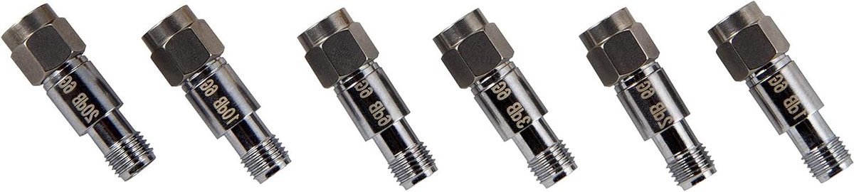 SMA Demper Kit - RF Demper Set - Signaal Dempen - 6 Verschillende Waardes - 2W 50 Ohm - Zilver
