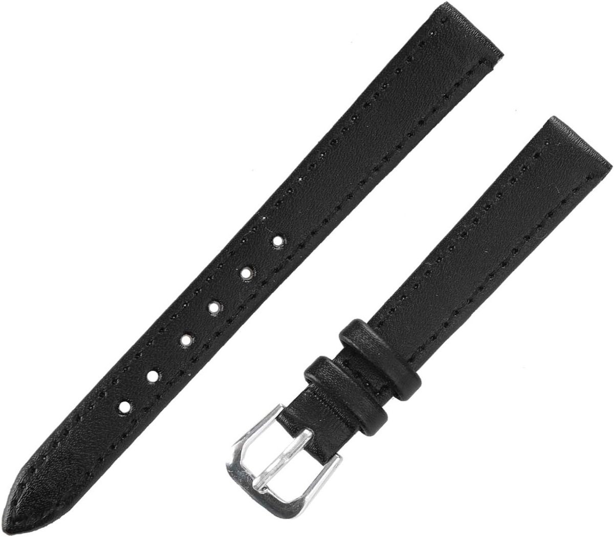 Leren Horlogeband, Zwart PU Leer, Comfortabele Vervangband met Gesp, Geschikt voor Smartwatches en Traditionele Horloges, Duurzaam en Stijlvol Accessoire