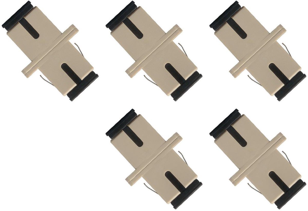 Glasvezel Adapter Koppelaar - SC Simplex Koppeling - Netwerk Verbindingen - Multimode Duplex - 5 stuks - Wit