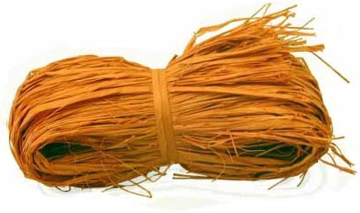 Tuin Bast - Bastvezels Raffia - Planten Binden - Natuurproduct Flexibel - 50 Gram - Oranje