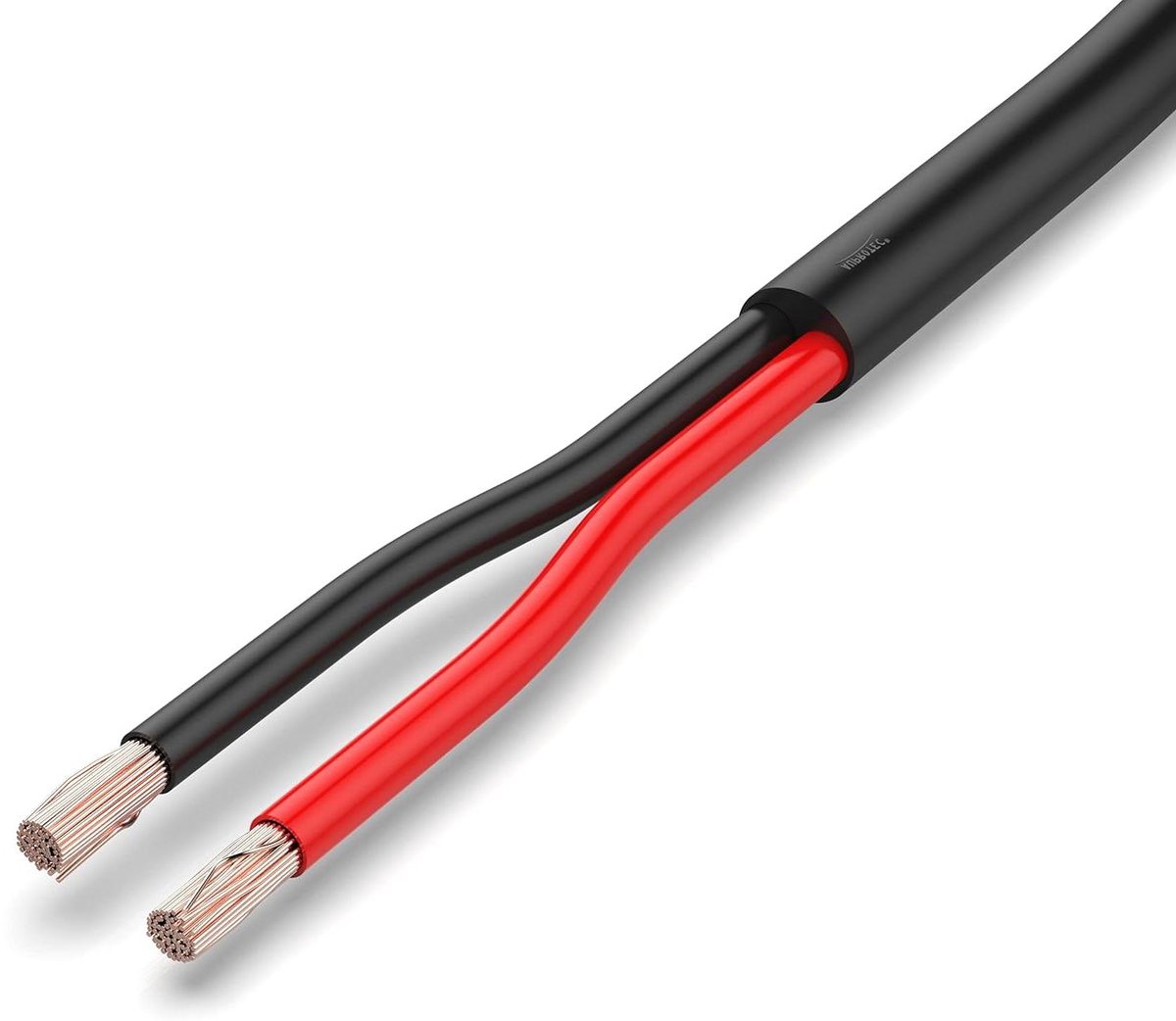 Slangenkabel - Elektrische kabel - Stroomvoorziening - Flexibele geleider - 2x4 mm2 50 m - Zwart