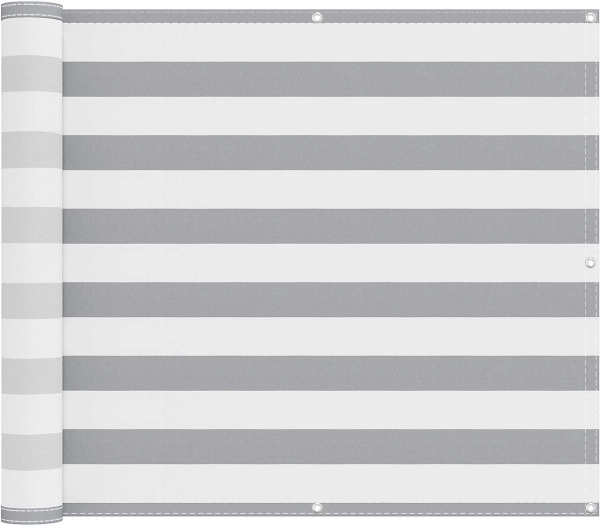 vidaXL - Balkonscherm - Lichtgrijs - en - wit - 100 - x - 500 - cm - Oxford - Stof