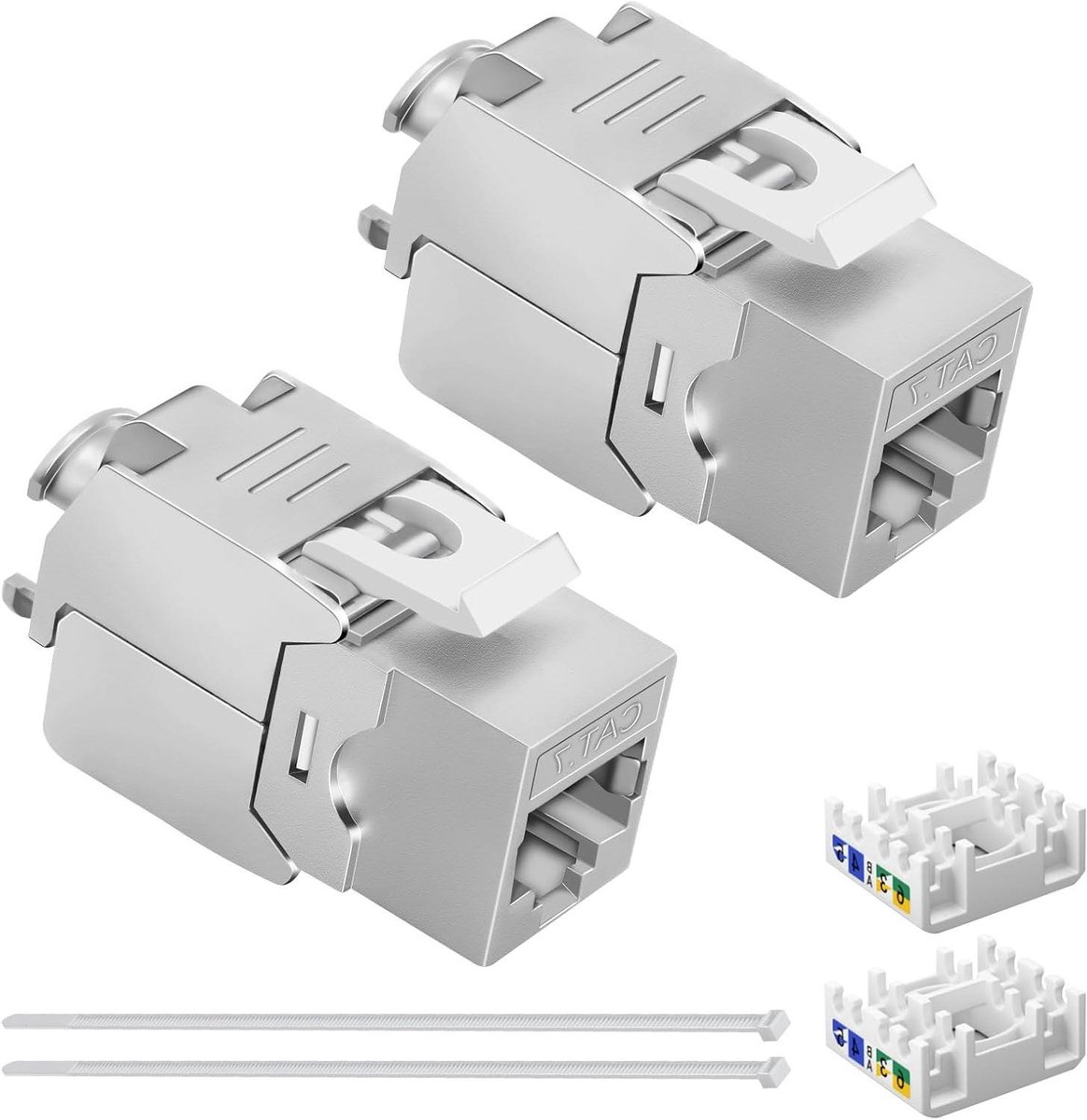 Keystone RJ45 CAT 7 - Netwerk Ethernet Plug - Snelle Netwerkverbinding - Toolless LSA Installatie - 10 Gbit/s 1000 MHz