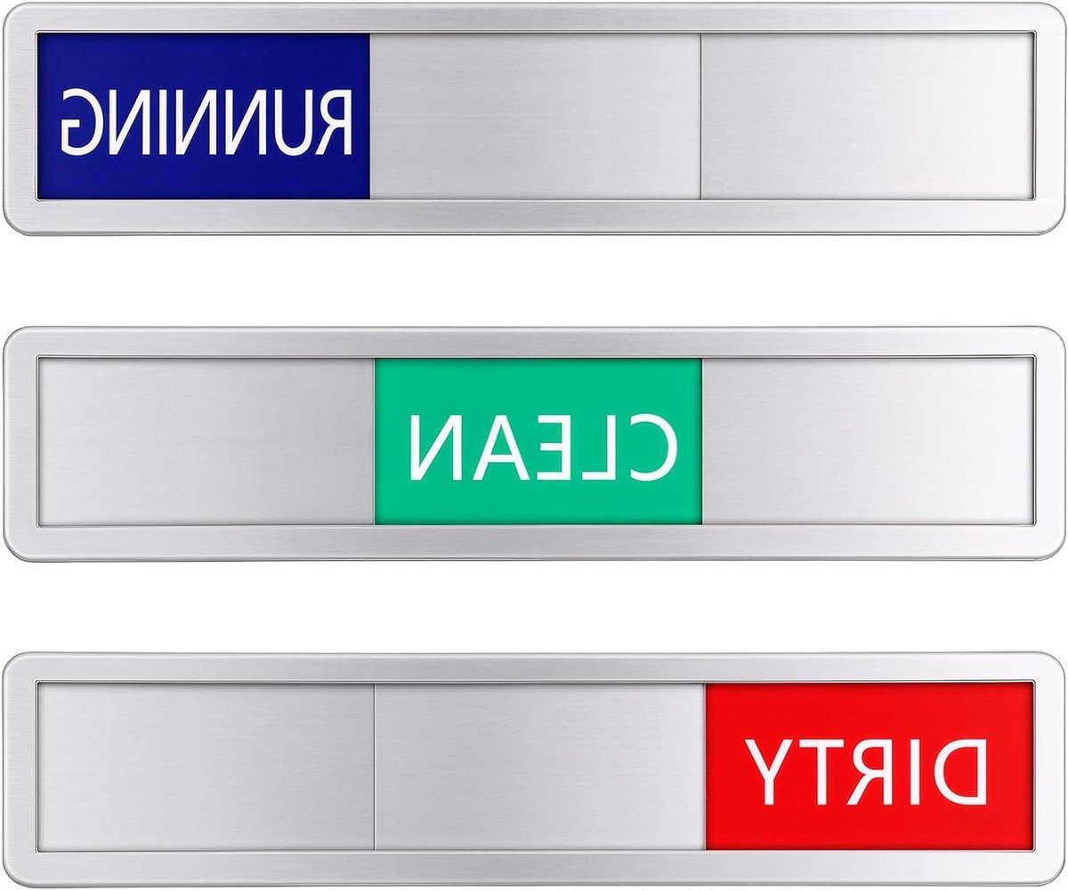 Vaatwasser Indicator - Schoon Vuil Bord - Vaatwasser Status Tonen - Dubbelzijdig Ontwerp - 18 x 4 cm