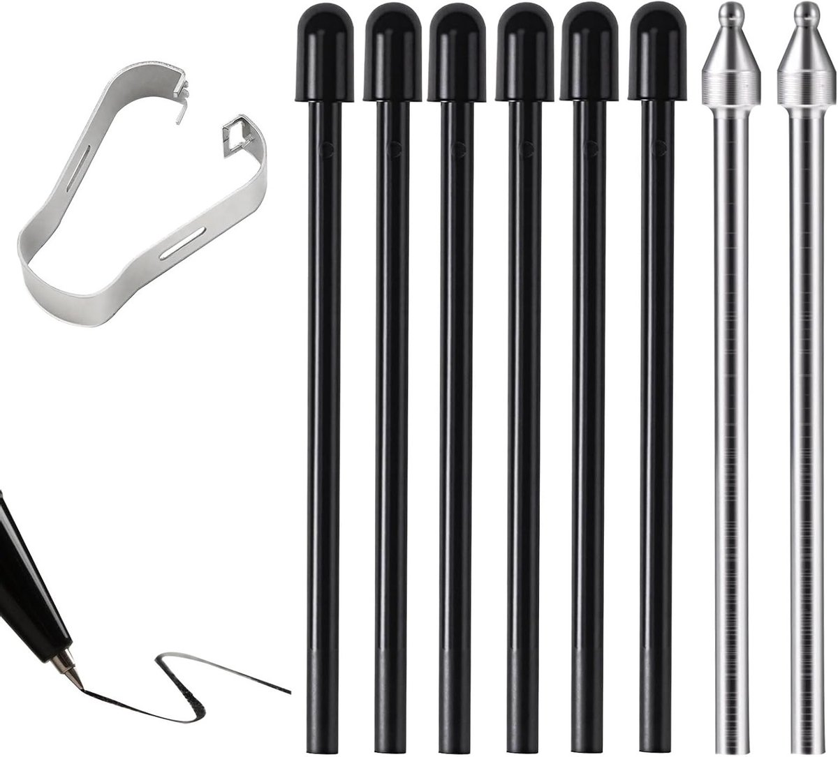 8-delige vervangingsset voor styluspunten, duurzame metalen en plastic tips met clip, compatibel met Samsung Galaxy Tab S-serie en S22/S23/S24 Ultra