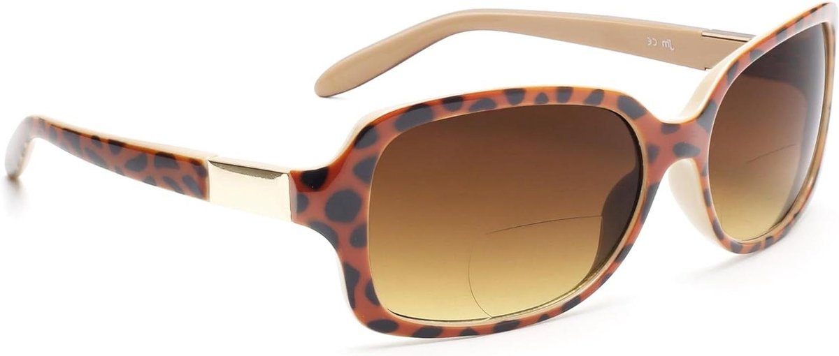 Bifocale Zonnebril Lezers - Leesbril Dames - Buiten Lezen - Gradiënt Lens - 57MM Lensbreedte - Schildpad