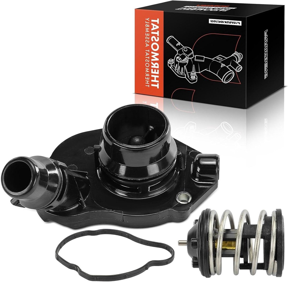 Koelmiddelregelaar Thermostaat - Koelvloeistofregelaar Motor - Motorkoeling Optimaliseren - Directe Vervanging Onderdeel - 11.5 x 11.5 x 10 cm - Zwart